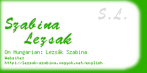 szabina lezsak business card