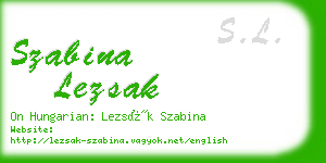 szabina lezsak business card